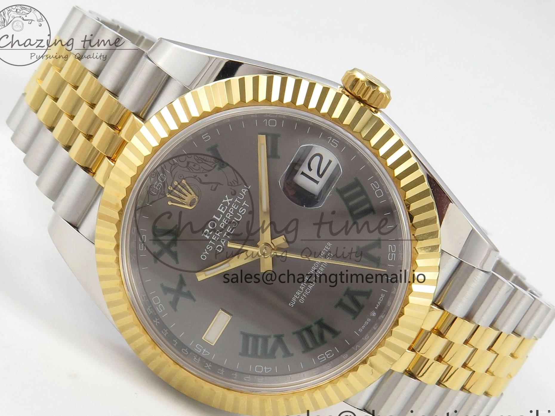 SS Edition Best Roman 1:1 DateJust Jubilee Bracelet Dial Gray 126333 (Weighted) 41 SH3235 ARF on YG 1228